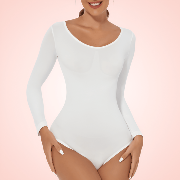Seamless Long Sleeved U Shaped Bodysuit Shapewear