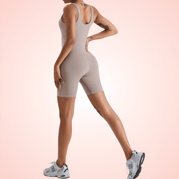 Sleeveless Sports Bodysuit Shapewear With Built In Bra