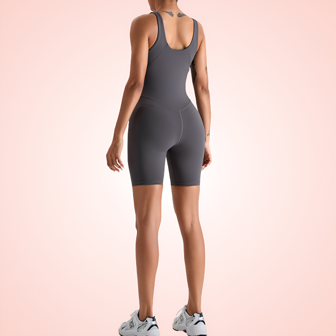 Sleeveless Sports Bodysuit Shapewear With Built In Bra