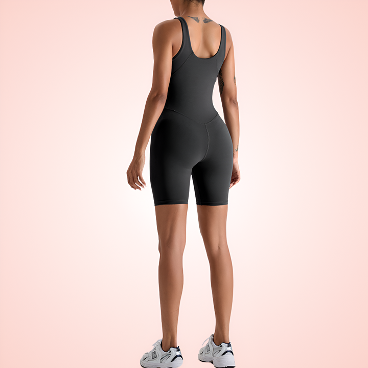 Sleeveless Sports Bodysuit Shapewear With Built In Bra