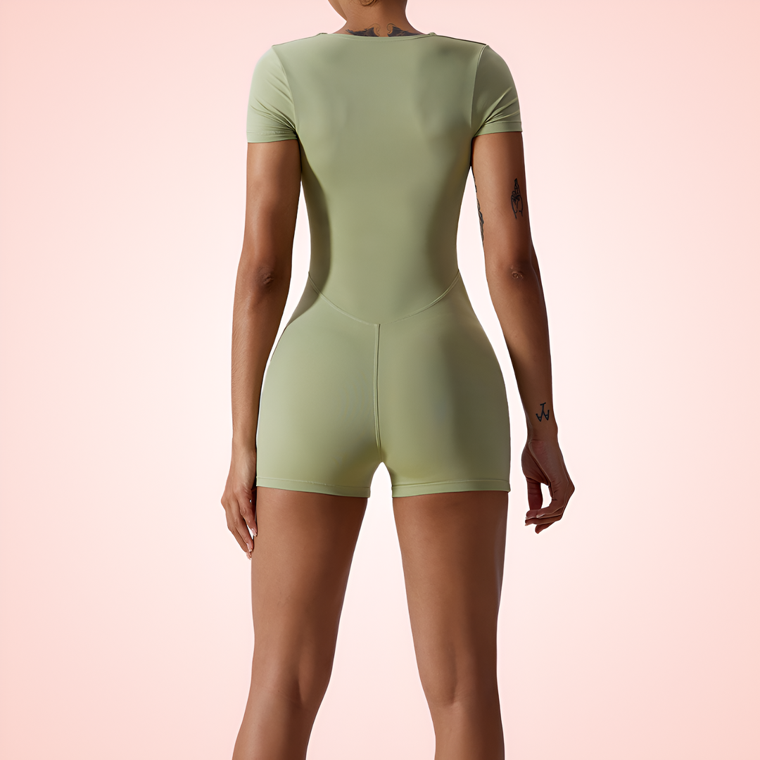 Women Square Neck Short Sleeve Shapewear Bodysuit