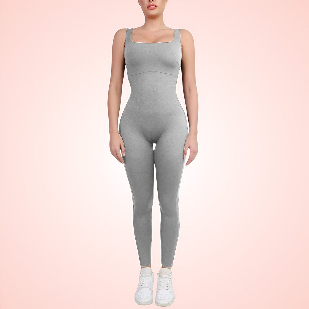 Built In Shapewear One Piece Squared Neck Women Jumpsuit