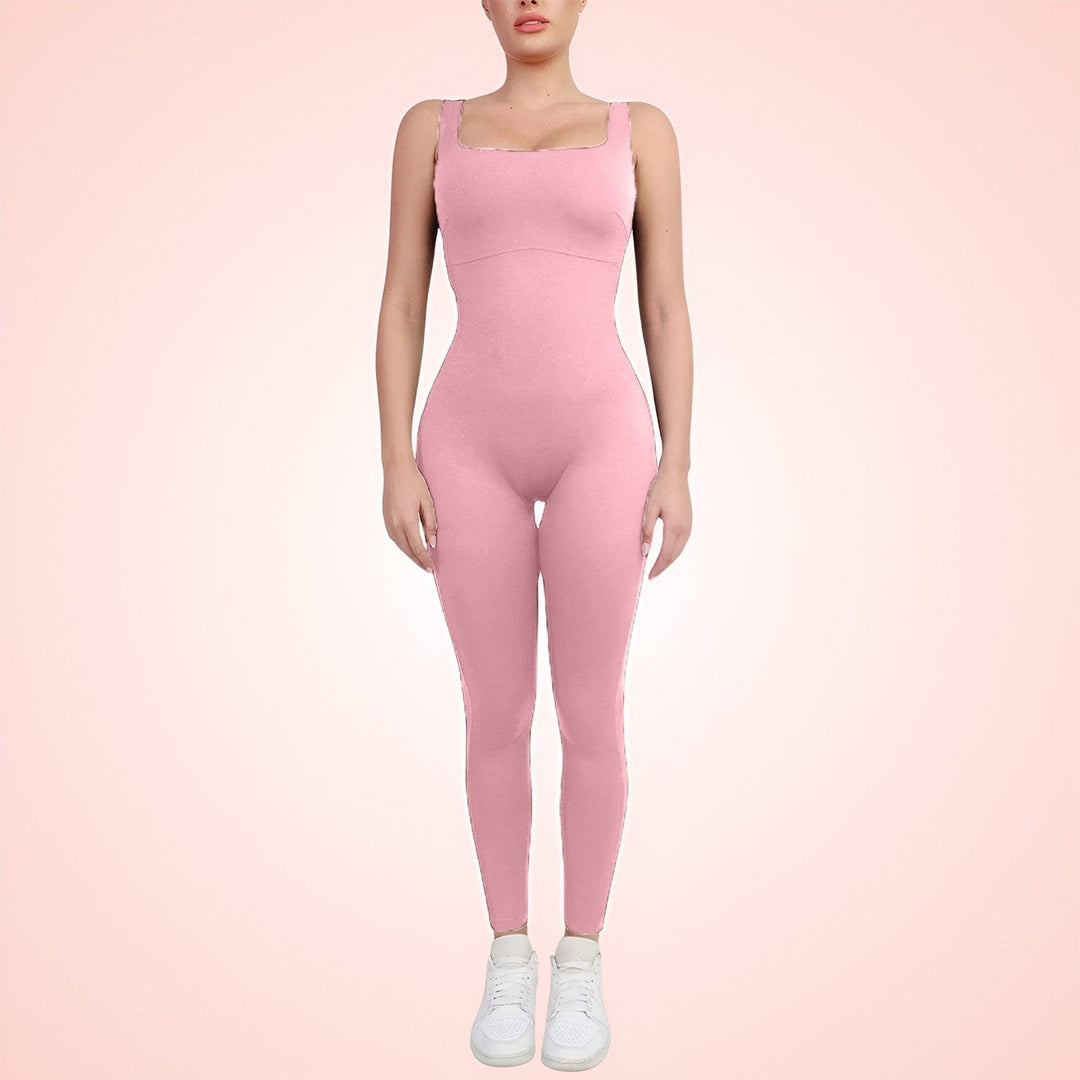 Built In Shapewear One Piece Squared Neck Women Jumpsuit