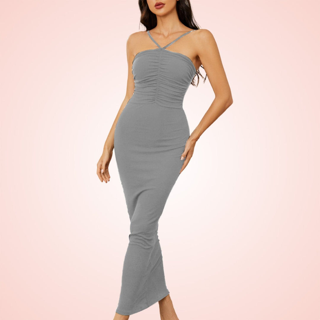 Built In Shapewear Sleeve Less Maxi Dress