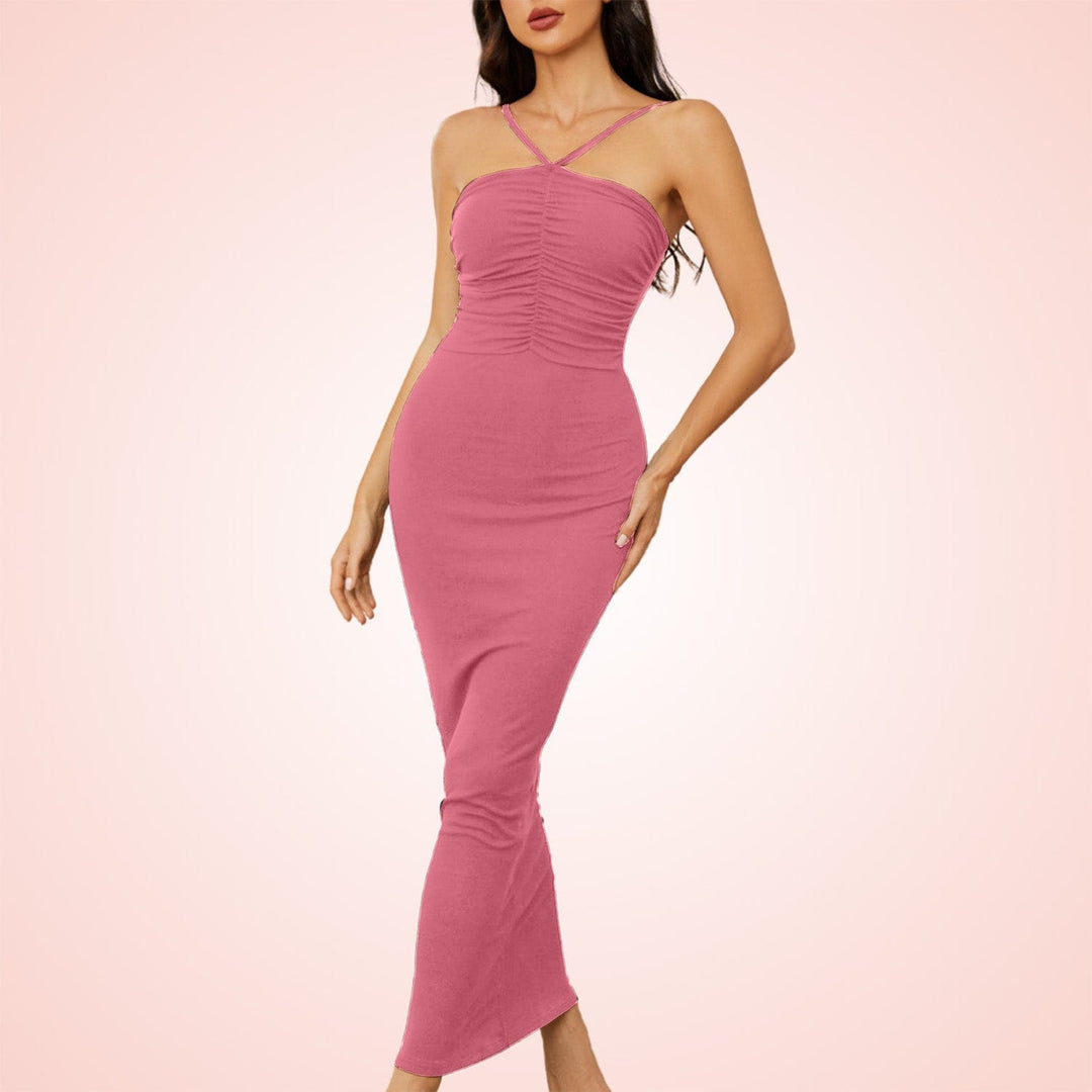 Built In Shapewear Sleeve Less Maxi Dress