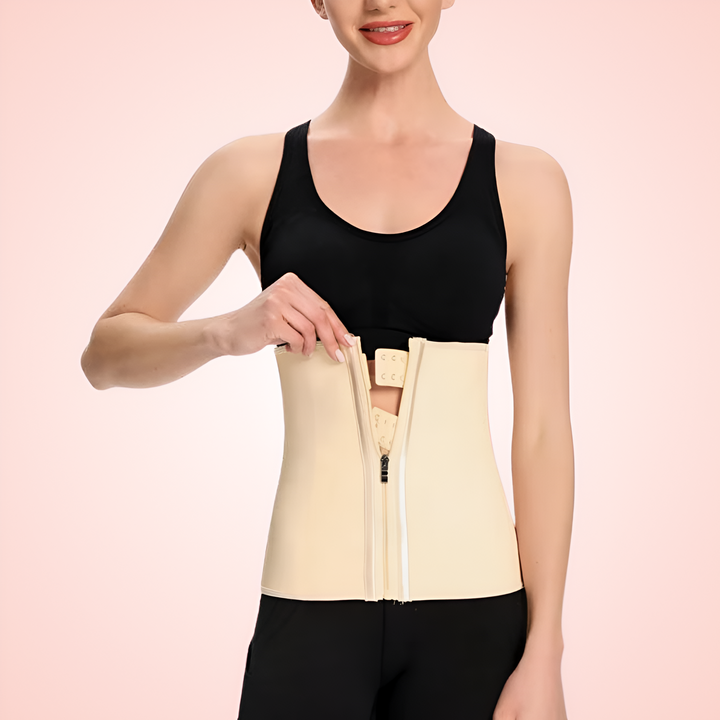 Waist Trainer Shapewear with Front Zipper Hook and Eye Closure