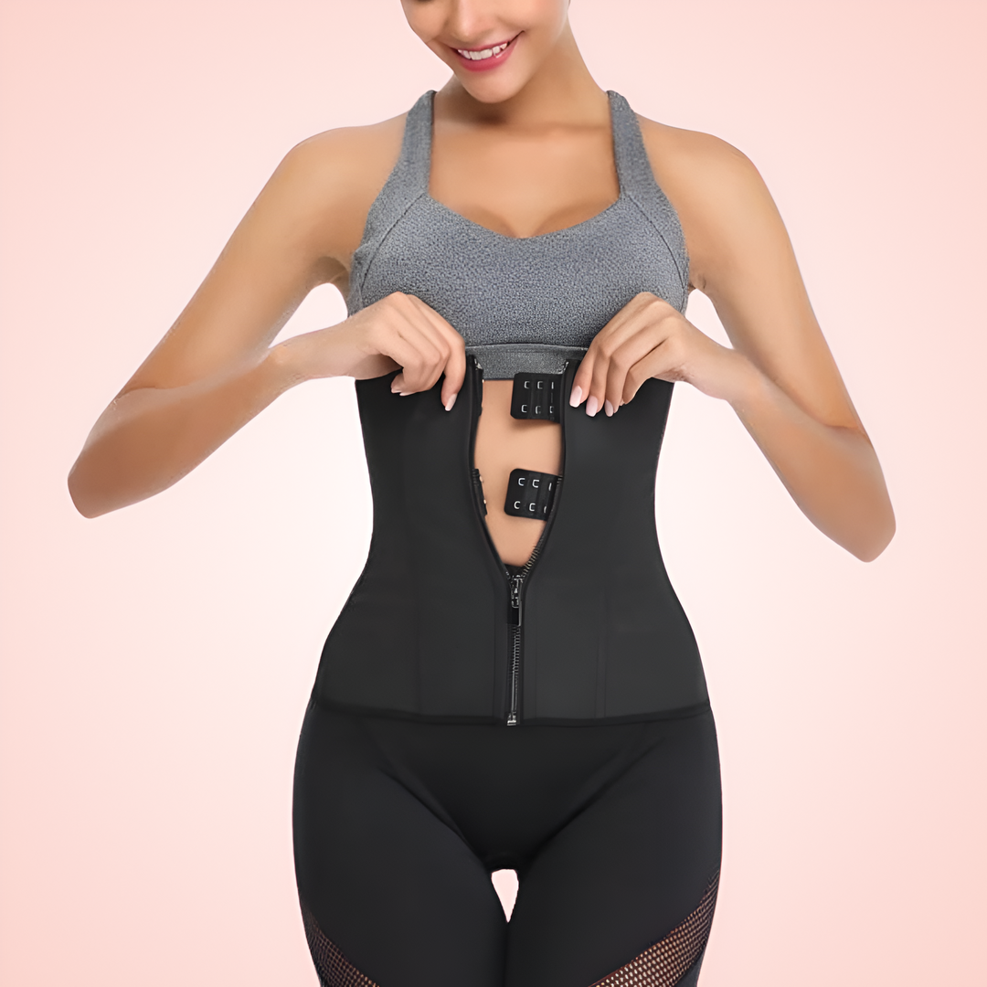 Waist Trainer Shapewear with Front Zipper Hook and Eye Closure